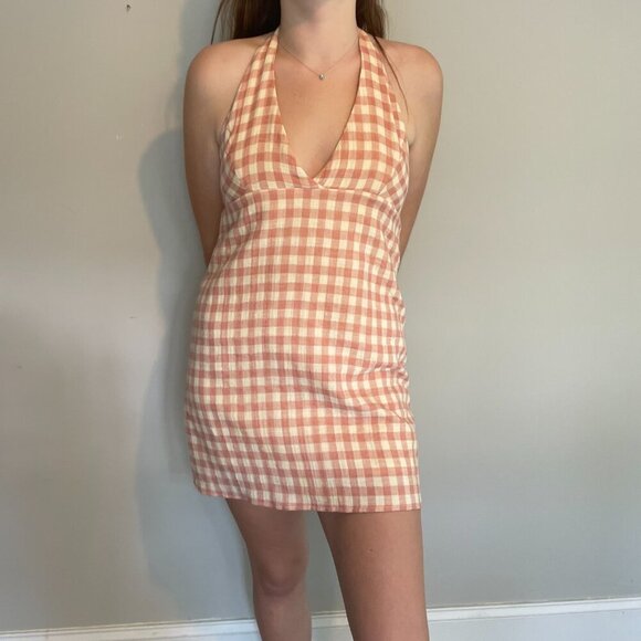 Zara Gingham Halter dress size XL - Picture 1 of 7